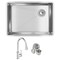 Elkay 18 Gauge Stainless Steel 25-1/2" x 18-1/2" x 9" Single Bowl Undermount Sink and Faucet Kit with Drain ECTRU24179RTFCC - alternate 1
